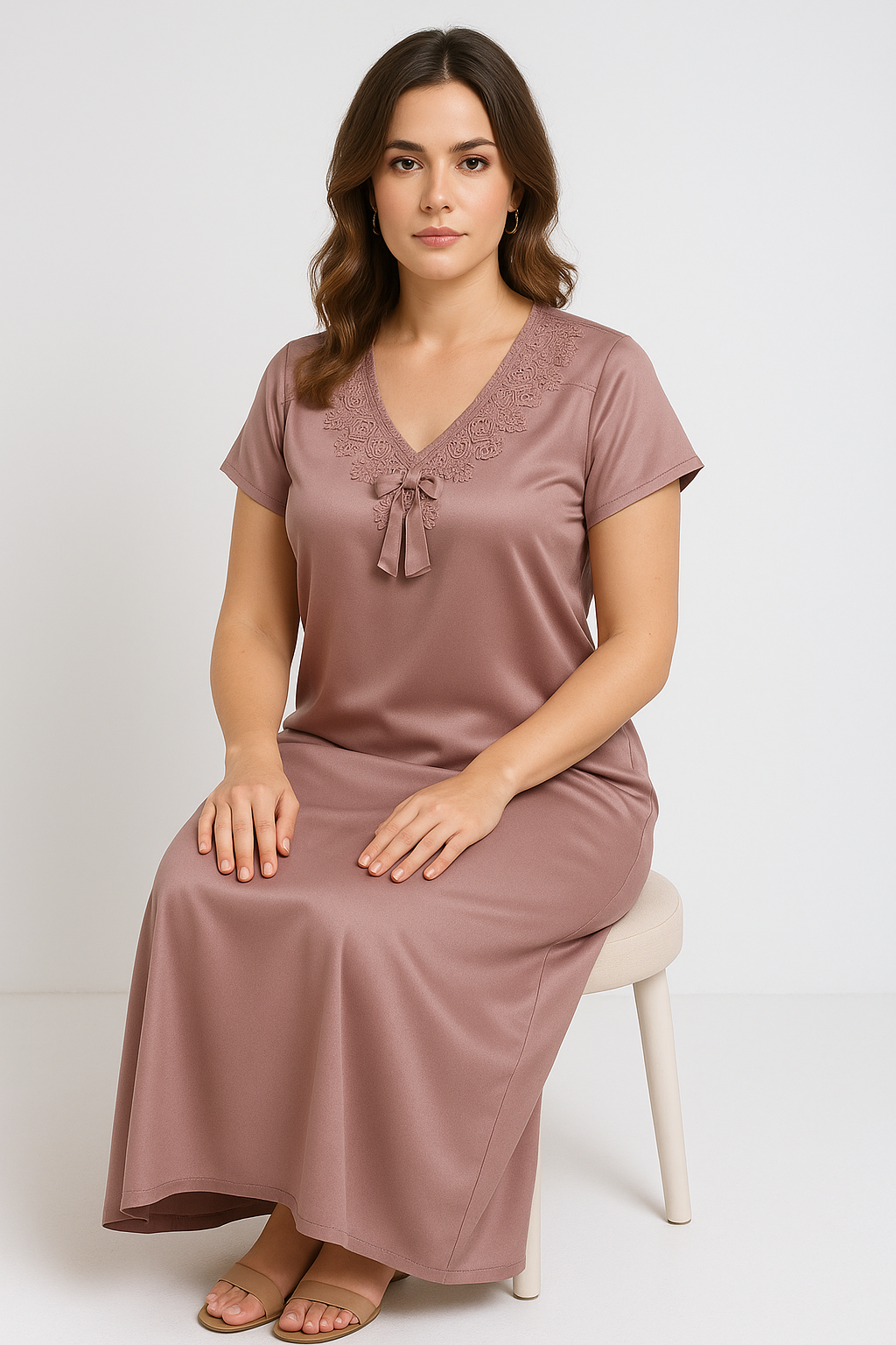 Satin pink gown